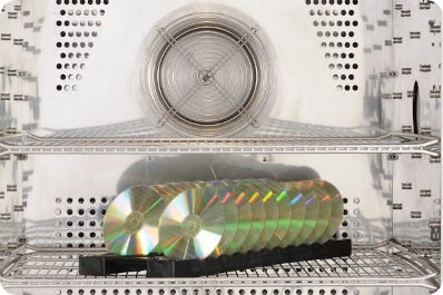 CD's inside a test chamber 